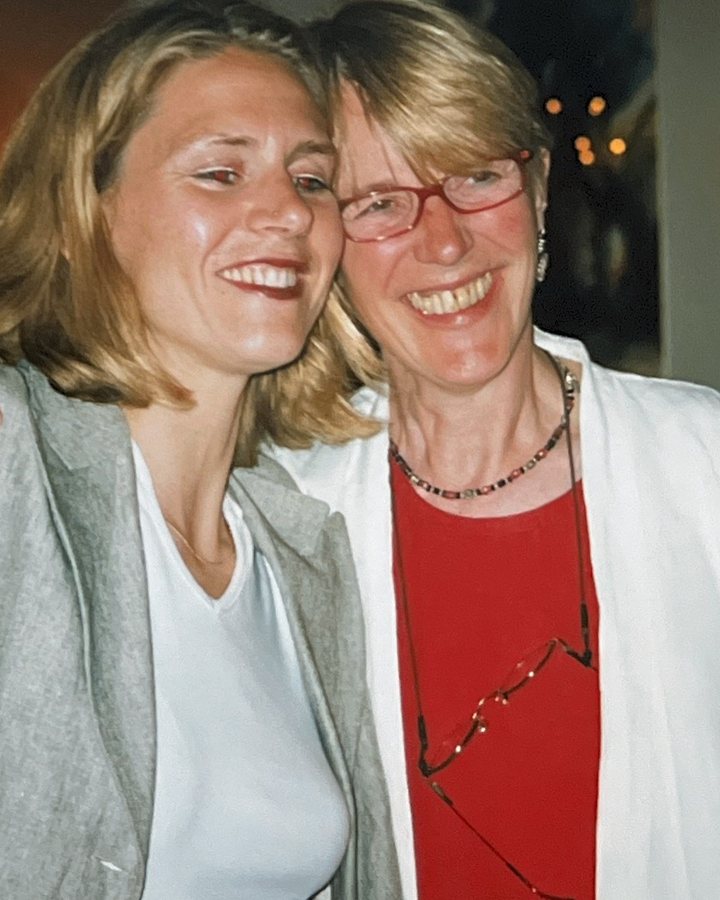 Anne and Dana's mum laughing, years later